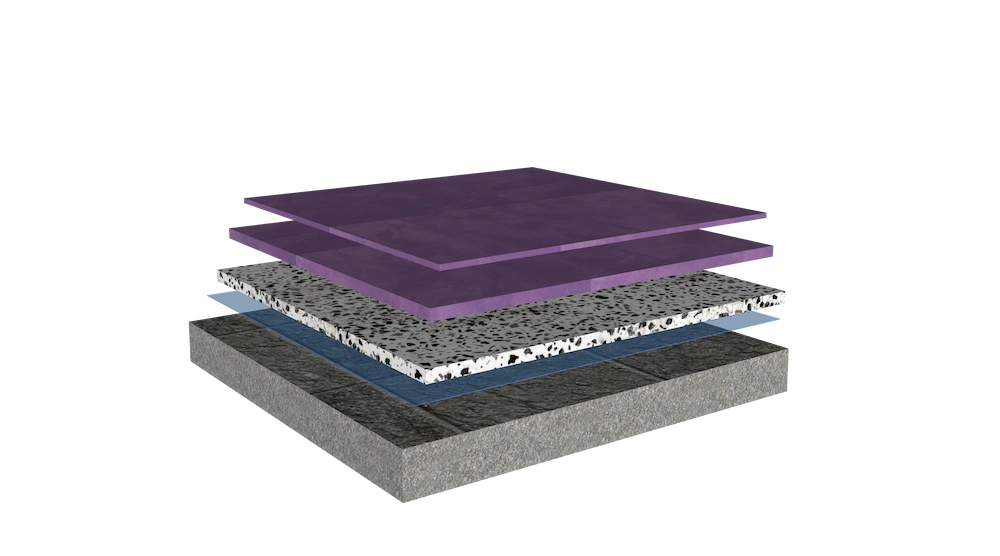 Qui si vede la stratificazione della tipologia di pavimento in resina multistrato. Pavimenti e rivestimenti in resina.